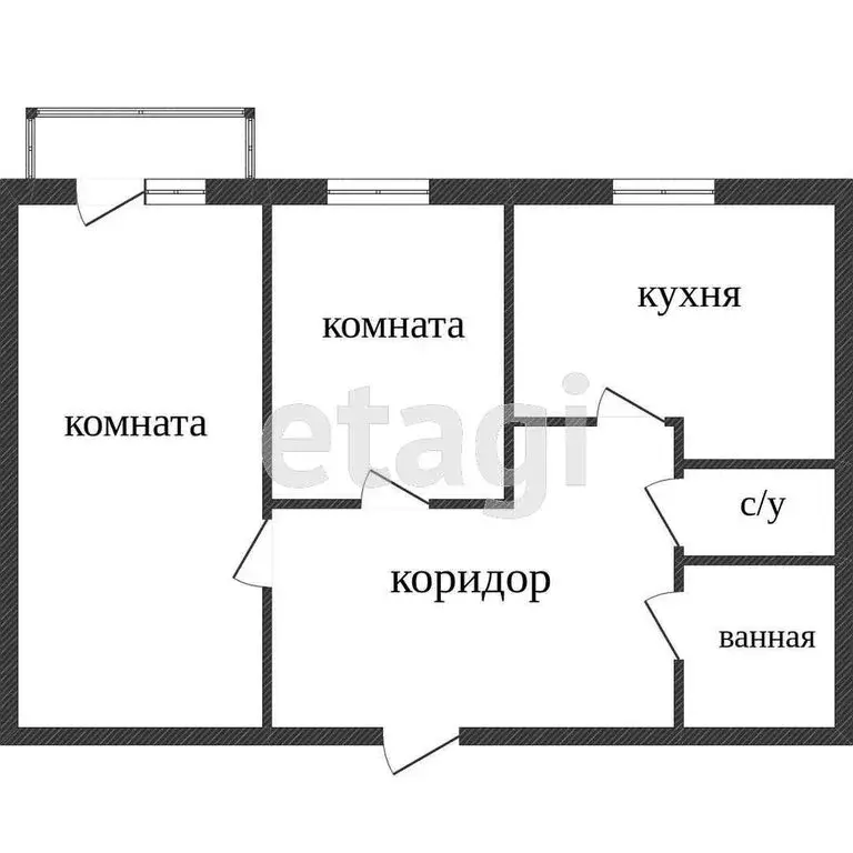 2-комнатная квартира: Кострома, Индустриальная улица, 19 (50.8 м) - Фото 1