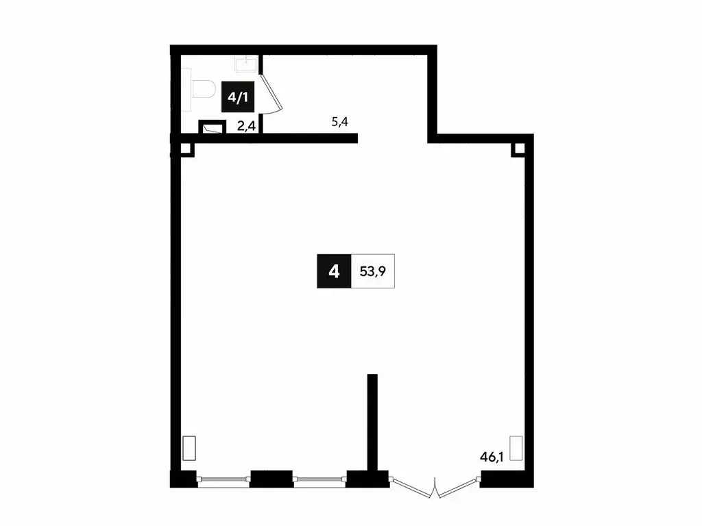 Офис (54.1 м) - Фото 1