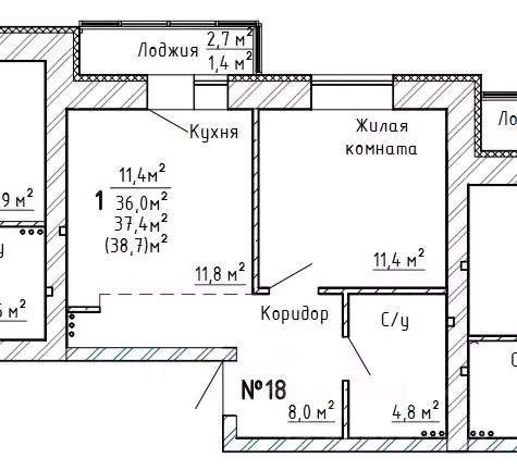 1-к кв. Самарская область, Тольятти ул. 40 лет Победы, 45М (38.0 м) - Фото 1