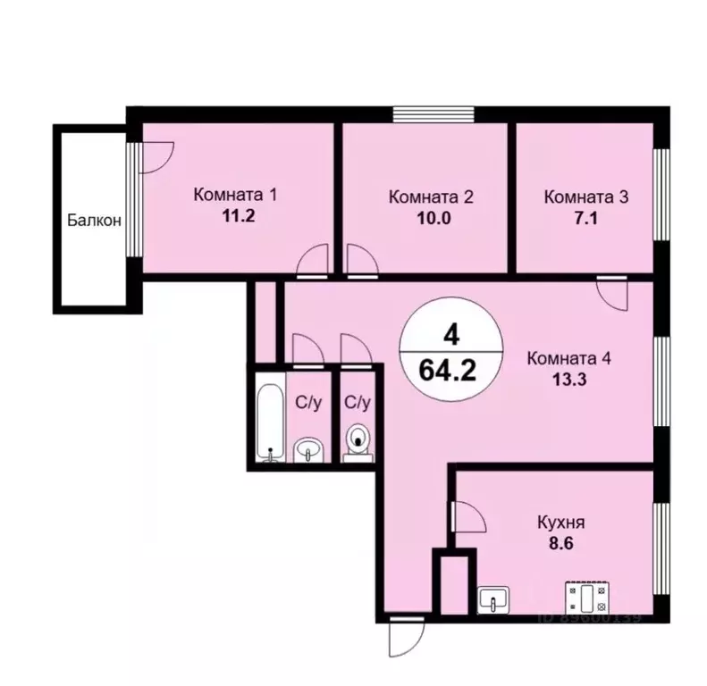 3-к кв. Свердловская область, Екатеринбург ул. Автомагистральная, 3 ... - Фото 2