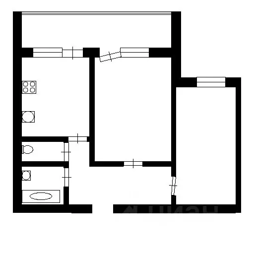 2-к кв. Коми, Сыктывкар ул. Морозова, 183 (51.8 м) - Фото 1