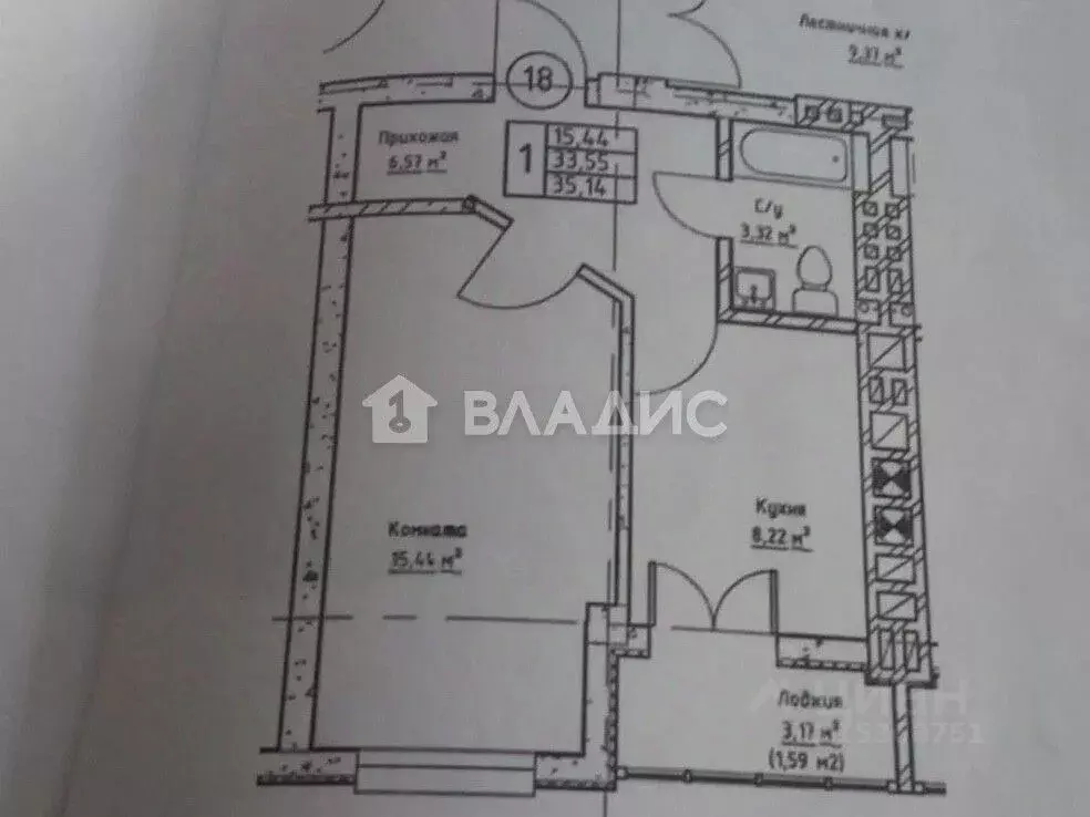 1-к кв. Калининградская область, Калининград ул. Аллея Смелых, 204к1 ... - Фото 2