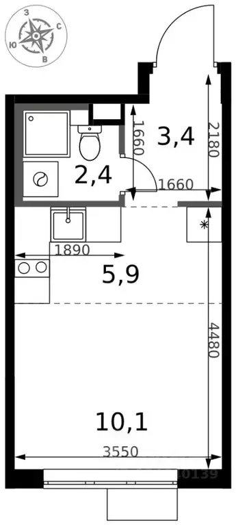 Студия Московская область, Химки Клязьма-Старбеево мкр, Международный ... - Фото 1