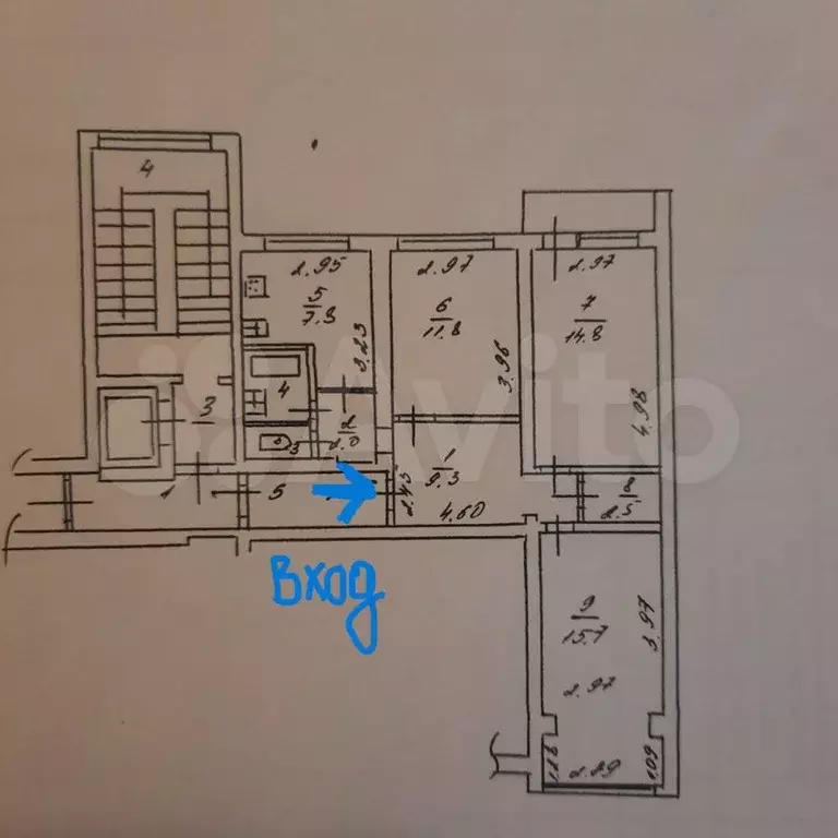 3-к. квартира, 69 м, 3/9 эт. - Фото 0