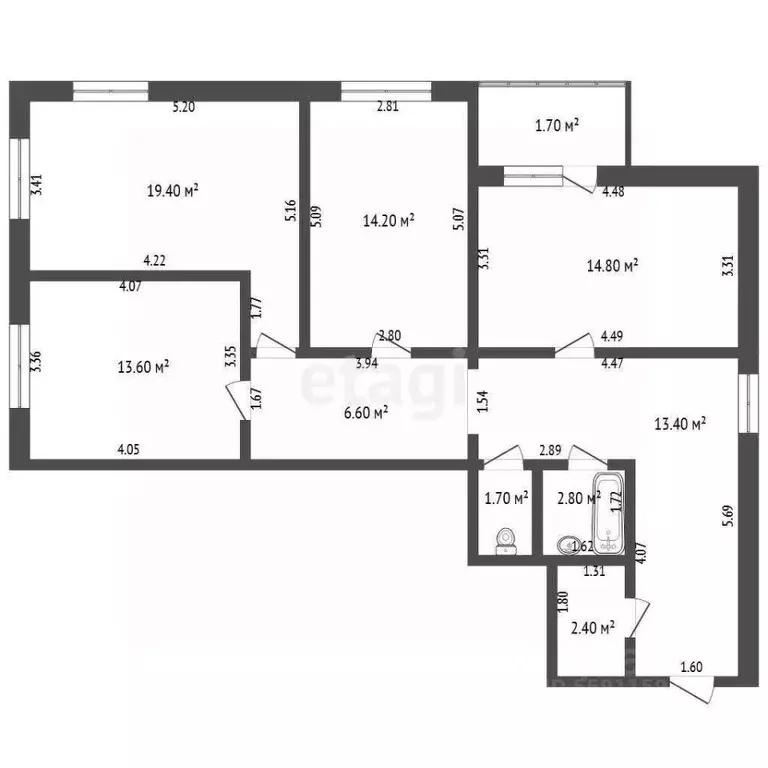 3-к кв. Чувашия, Чебоксары Ярмарочная ул., 6 (88.9 м) - Фото 1