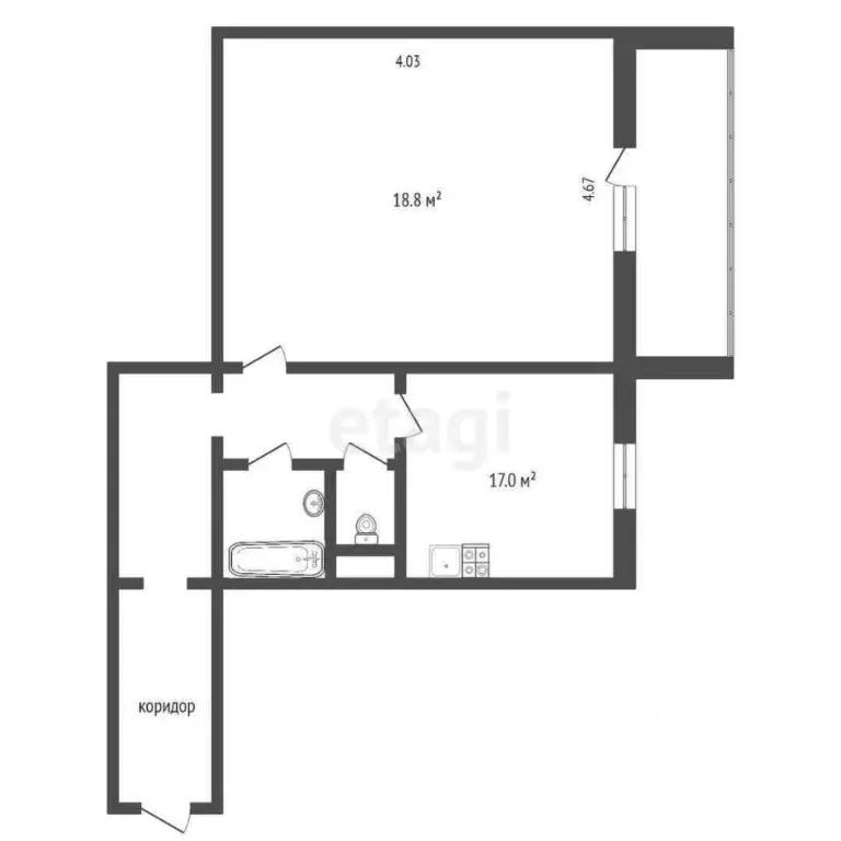 1-к кв. Ханты-Мансийский АО, Сургут Игоря Киртбая ул., 19/2 (53.6 м) - Фото 1