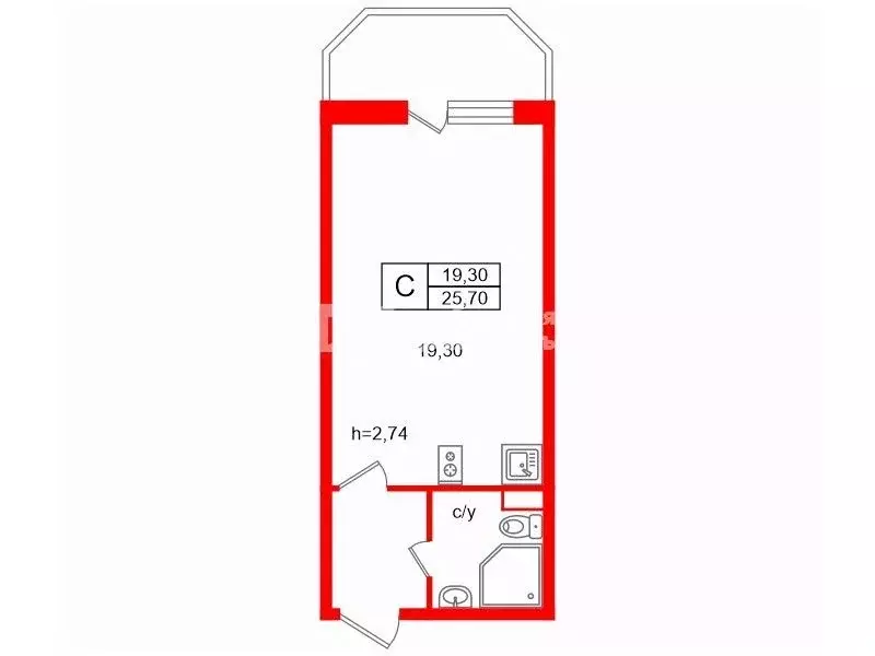Студия Ленинградская область, Мурино Всеволожский район, ул. Шувалова, ... - Фото 2