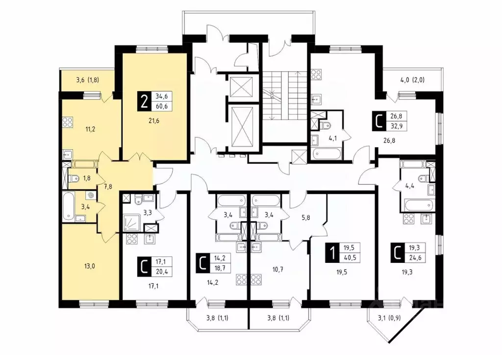 2-к кв. Московская область, Подольск Климовск мкр, ул. Школьная, 43 ... - Фото 1