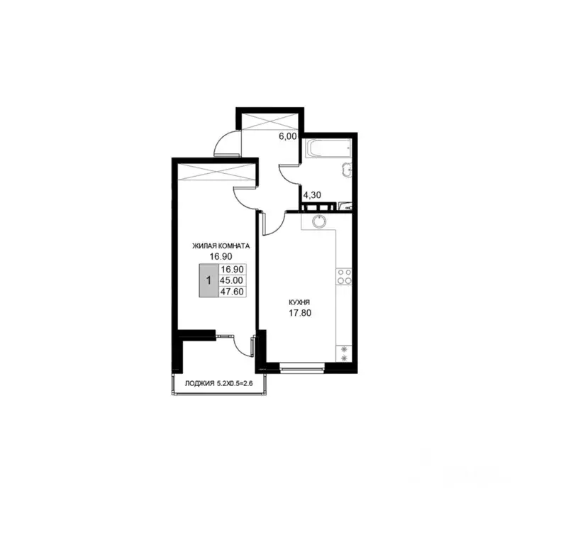 1-к кв. Краснодарский край, Динской район, Южно-Кубанское с/пос, пос. ... - Фото 1