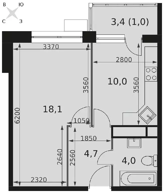 Продается 1-комнатная квартира - Фото 1