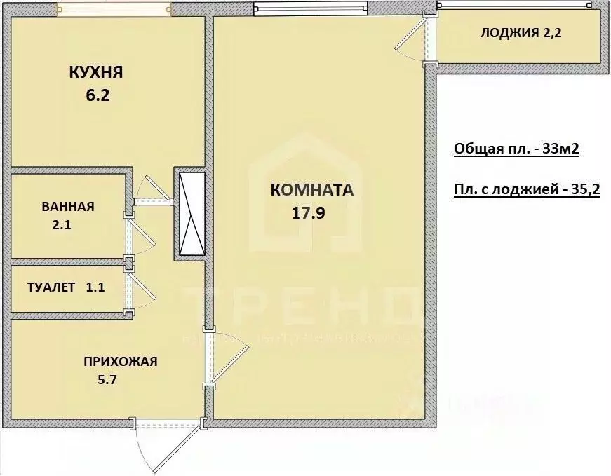 1-к кв. Санкт-Петербург просп. Художников, 29К2 (33.0 м) - Фото 2