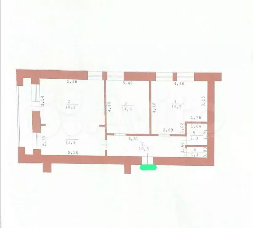3-к. квартира, 76,3 м, 7/10 эт. - Фото 0