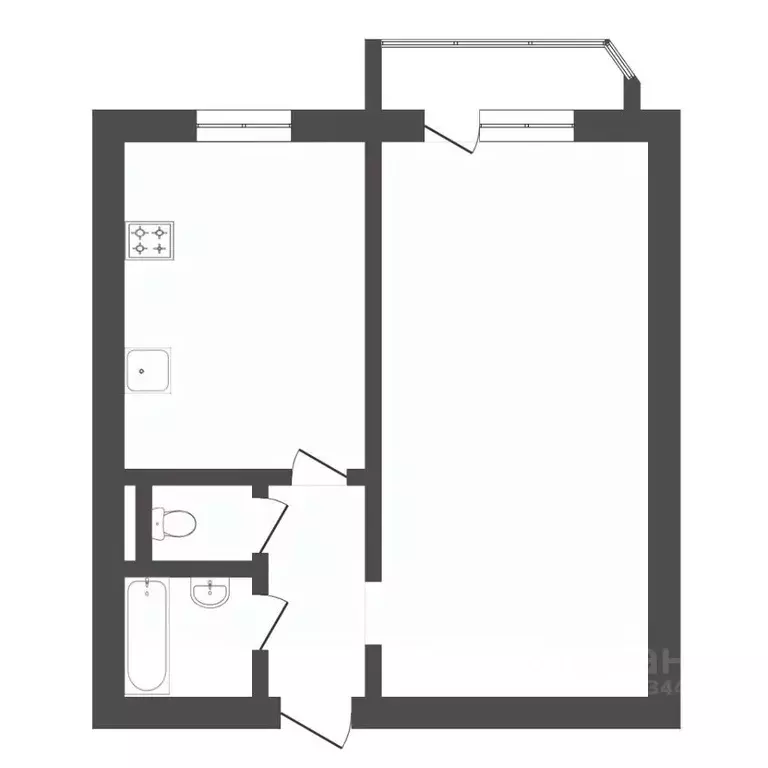 1-к кв. Тюменская область, Тюмень ул. Демьяна Бедного, 98к3 (45.1 м) - Фото 2
