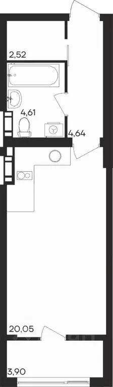 Студия Мурманская область, Мурманск Первомайский округ,  (35.72 м) - Фото 1