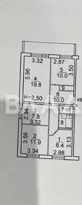 4-к. квартира, 72,6 м, 9/9 эт. - Фото 0