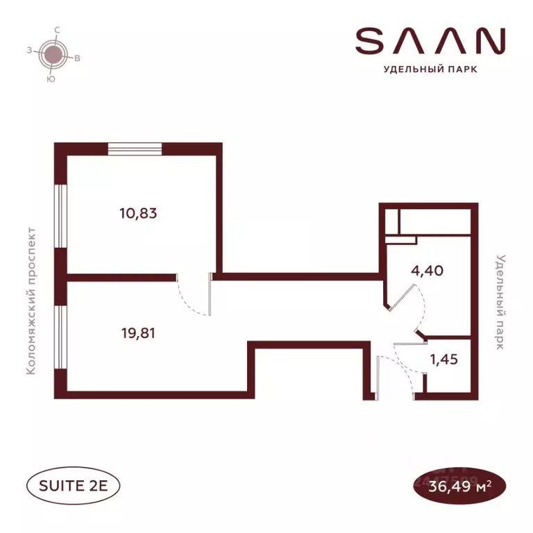 2-к кв. Санкт-Петербург  (36.49 м) - Фото 2