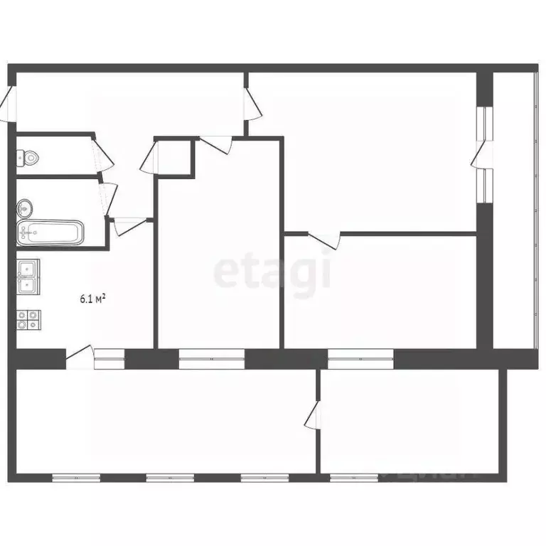 4-к кв. Ростовская область, Ростов-на-Дону Жлобинский пер., 17 (72.0 ... - Фото 1