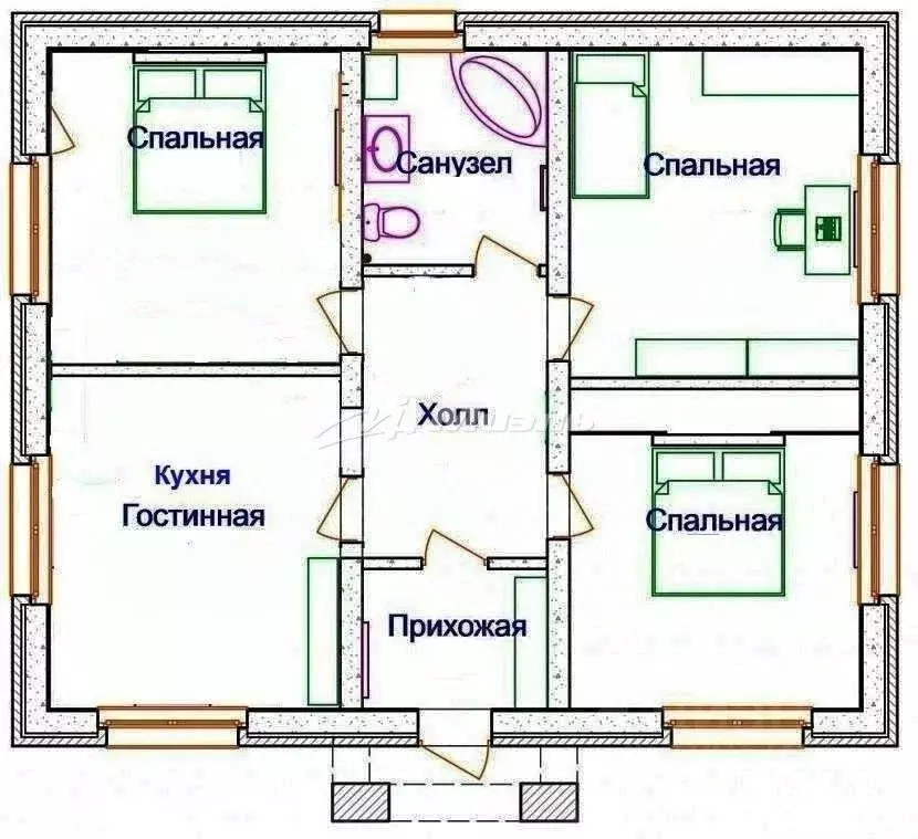 Дом в Крым, Симферопольский район, с. Трудовое пер. Вишневый (120 м) - Фото 1