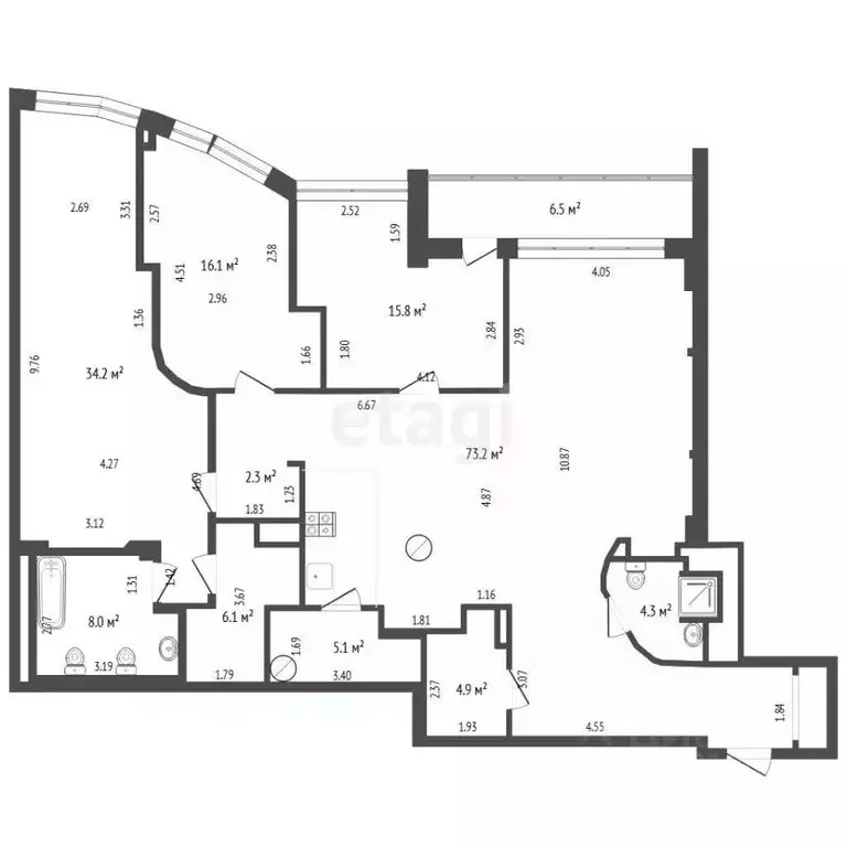 3-к кв. Тюменская область, Тюмень ул. 8 Марта, 2 (170.0 м) - Фото 2
