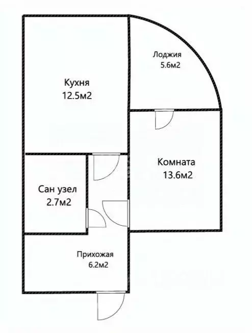 1-к кв. Томская область, Томск Сибирская ул., 102/10 (40.6 м) - Фото 2