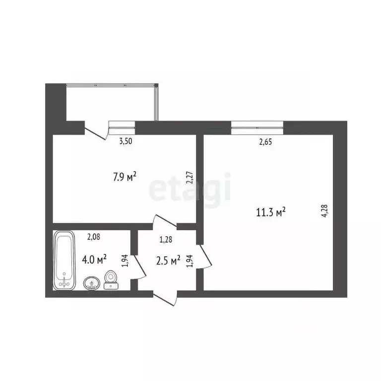 1-к кв. Кемеровская область, Юрга просп. Победы, 45 (25.7 м) - Фото 1