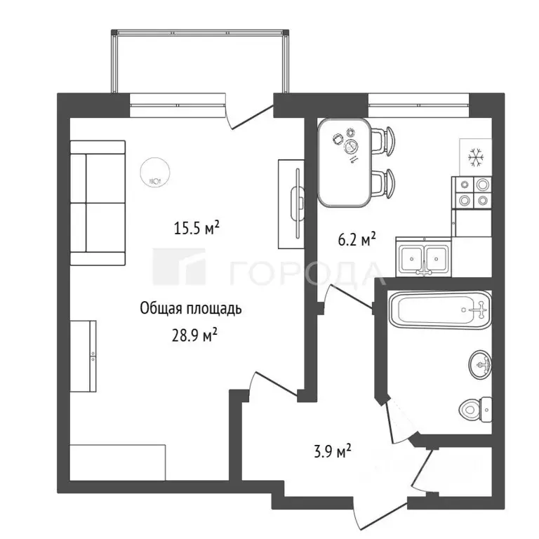 1-к кв. Новосибирская область, Новосибирский район, с. Криводановка ... - Фото 2