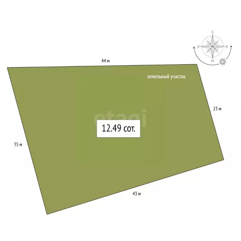 Участок в Алтай, Майминский район, с. Кызыл-Озек Заречная ул. (12.49 ... - Фото 1
