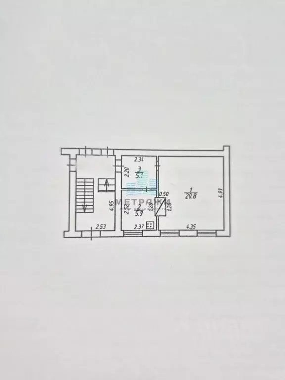 1-к кв. Калужская область, Калуга городской округ, пос. Мирный 10 ... - Фото 2
