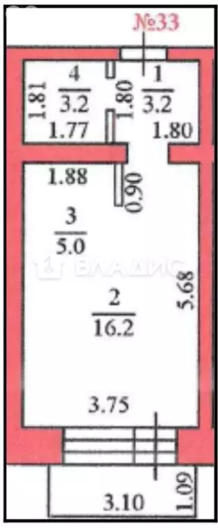 Квартира-студия: Чигири, Восточная улица, 14/2 (27.6 м) - Фото 1