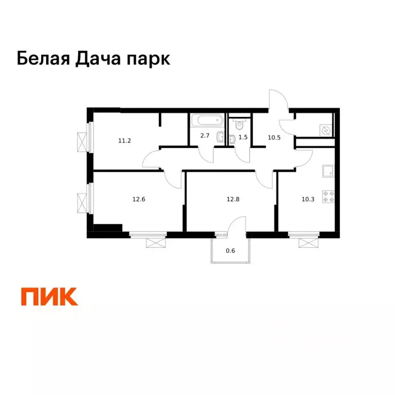 3-к кв. Московская область, Котельники Парковый мкр, 2 (64.4 м) - Фото 1