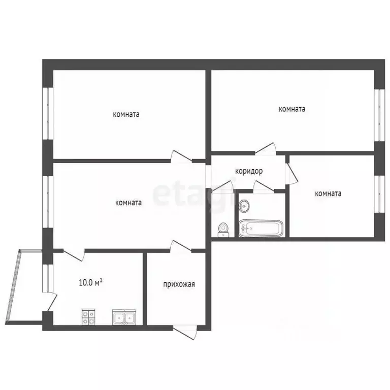 4-к кв. Ямало-Ненецкий АО, Новый Уренгой Юбилейный мкр, 2/3 (86.3 м) - Фото 2