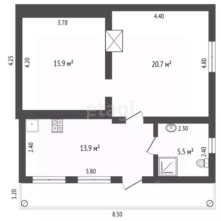 Дом в Крым, Красногвардейский район, Октябрьское пгт ул. Тельмана (56 ... - Фото 2