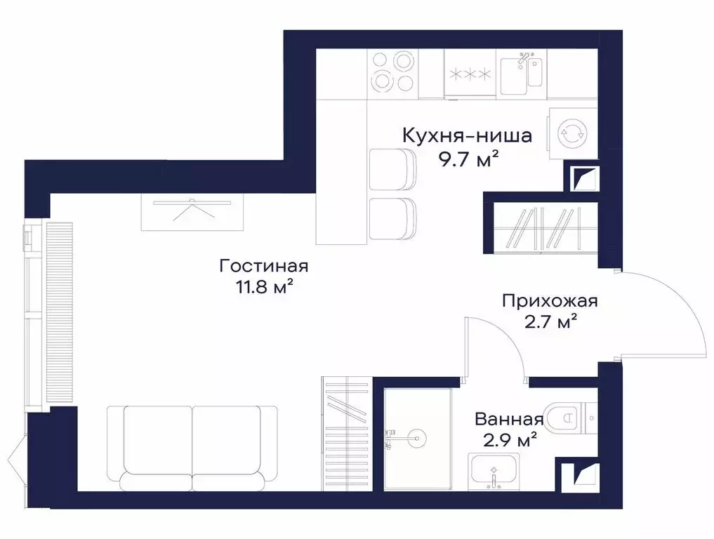 Квартира-студия: Москва, 3-й Силикатный проезд, 10 (26.98 м) - Фото 0