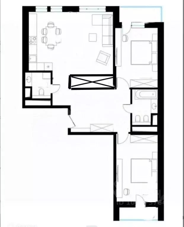 3-к кв. Москва Чонгарский бул., 26Ак1 (87.0 м) - Фото 2