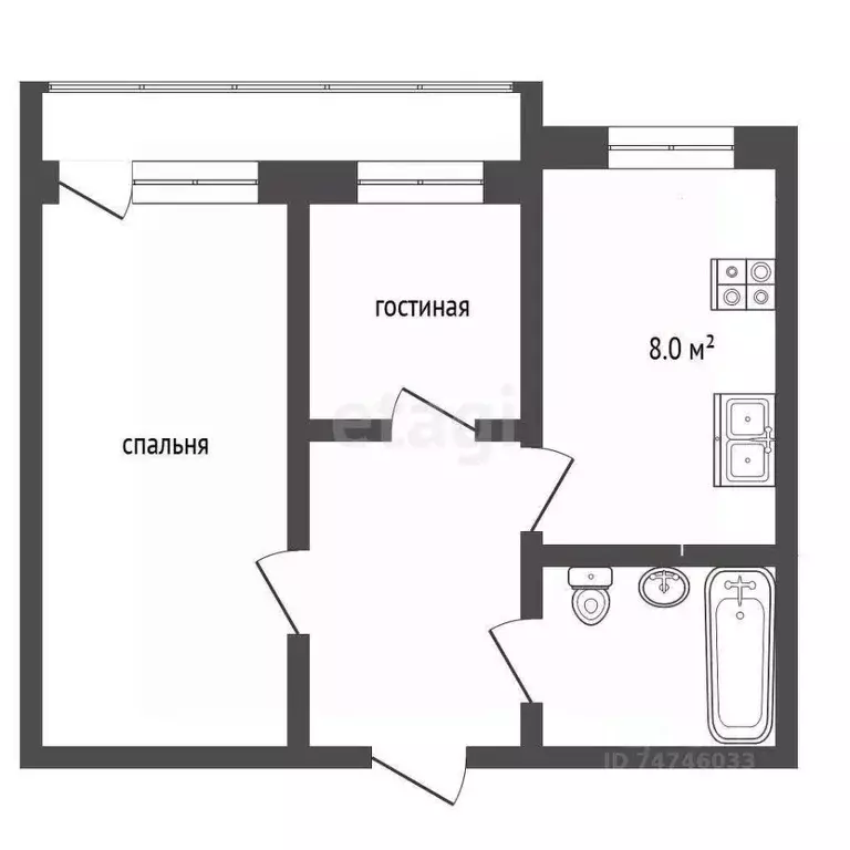 2-к кв. Крым, Евпатория просп. Победы (52.1 м) - Фото 2