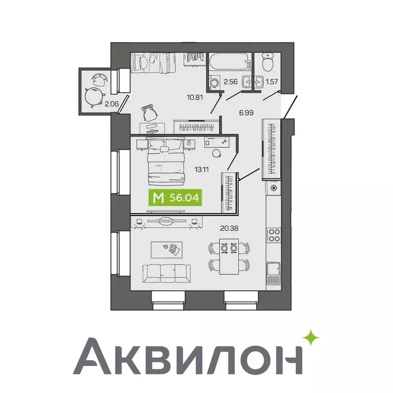 2-комнатная квартира: Северодвинск, жилой комплекс Квартал № 100 ... - Фото 0