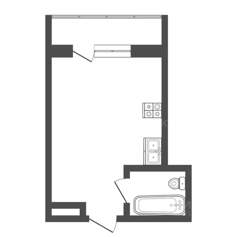 Студия Тюменская область, Тюмень Шаимский проезд, 9 (13.0 м) - Фото 1
