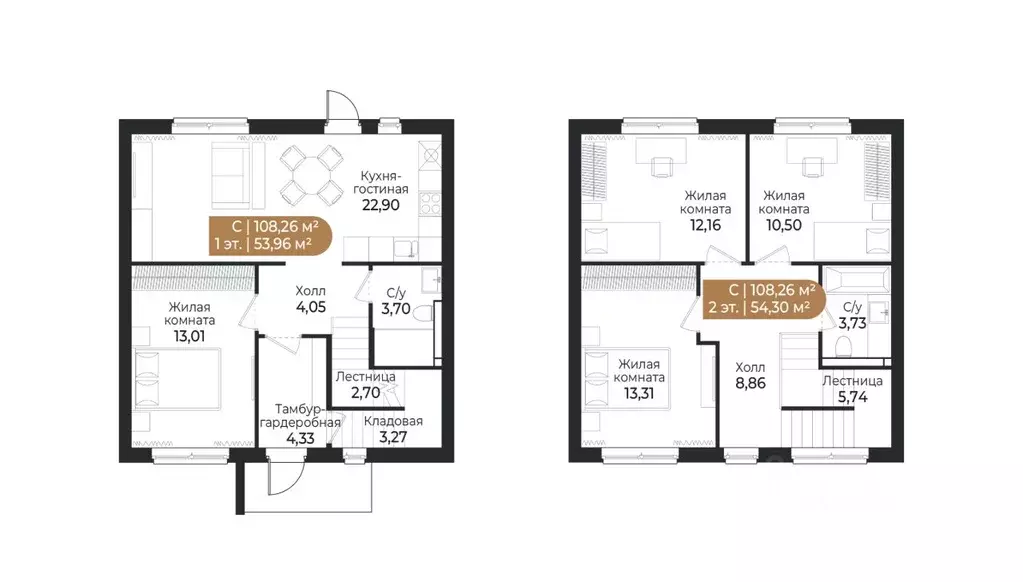 Таунхаус в Ленинградская область, Всеволожск ш. Южное (108 м) - Фото 1