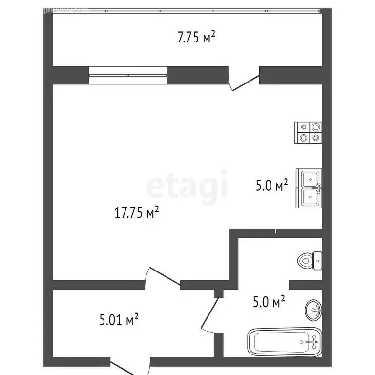 1-комнатная квартира: Кемерово, Космическая улица, 4Б (35.08 м) - Фото 0