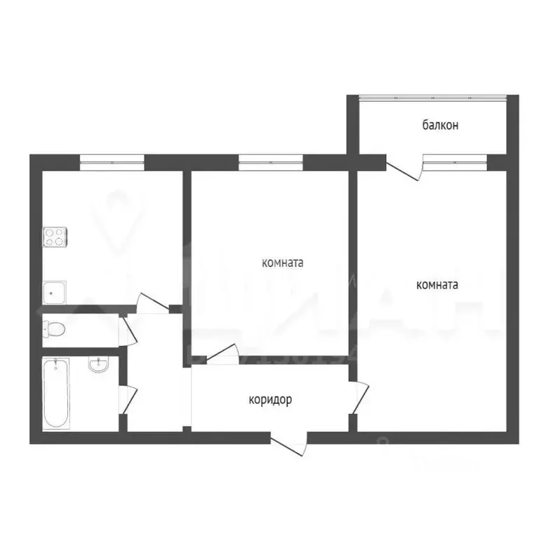 2-к кв. Ленинградская область, Кириши Молодежный бул., 32 (54.0 м) - Фото 1
