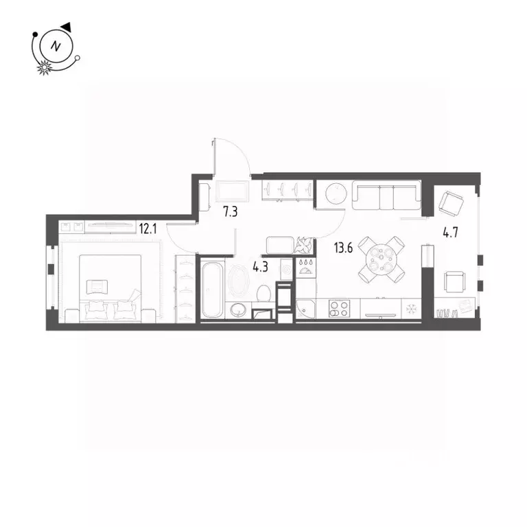 1-к кв. Санкт-Петербург пос. Шушары, ул. Чудовская, 14к1 (39.7 м) - Фото 2