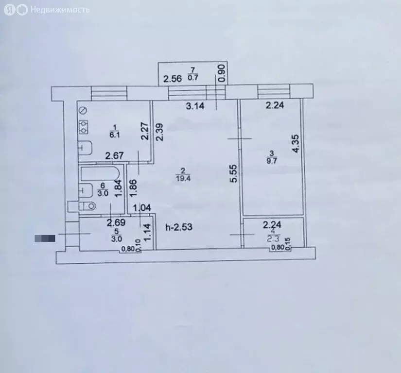 2-комнатная квартира: Казань, улица Рахимова, 19 (43.5 м) - Фото 1
