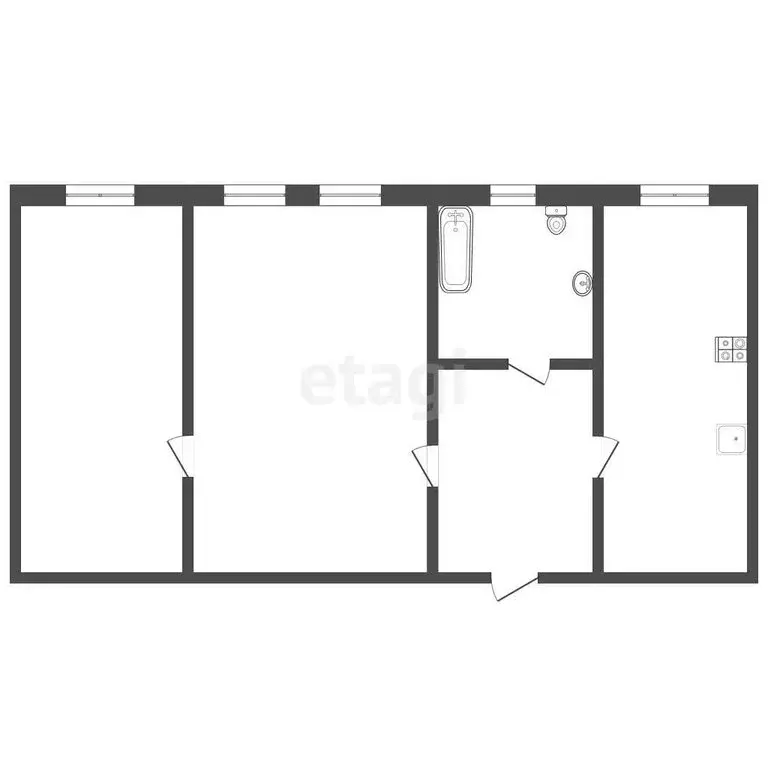 2-комнатная квартира: Нижняя Тавда, улица Калинина, 44 (75.8 м) - Фото 1