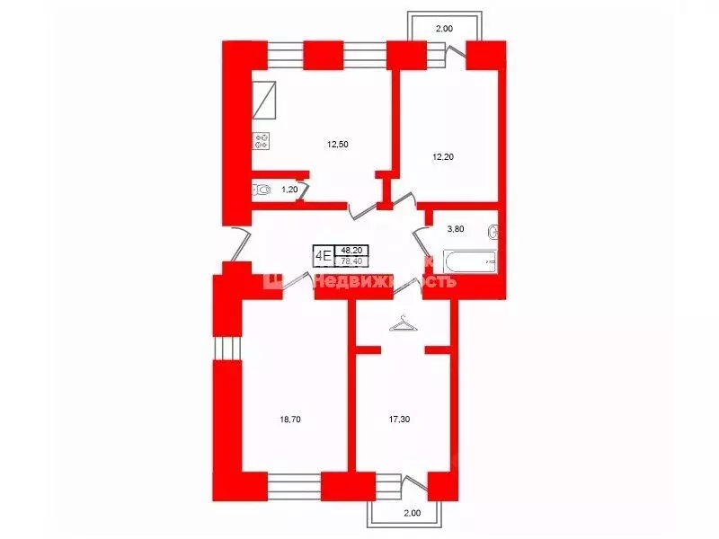 3-к кв. Санкт-Петербург Московский просп., 157А (78.4 м) - Фото 1