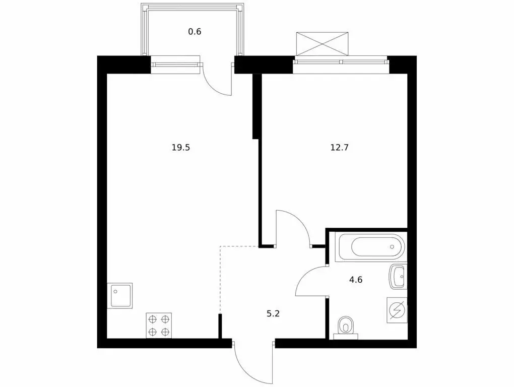 1-комнатная квартира: Казань, жилой комплекс Нокса Парк, 2 (42.6 м) - Фото 0