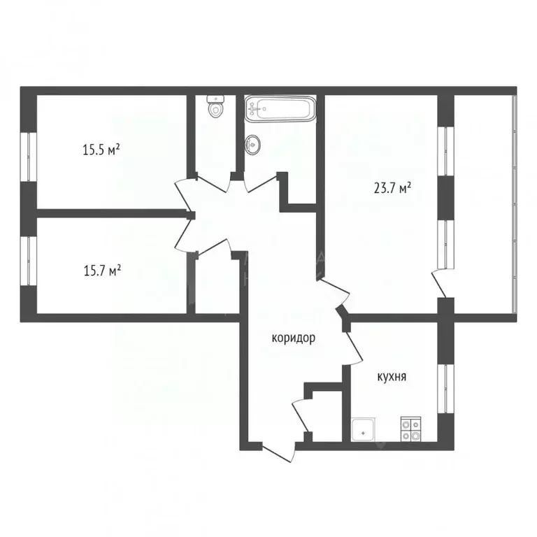 3-к кв. Тюменская область, Тюмень ул. Котельщиков, 17к2 (104.0 м) - Фото 2