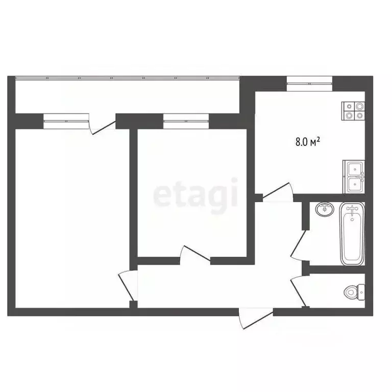 2-к кв. Московская область, Егорьевск Советская ул., 185 (48.5 м) - Фото 2