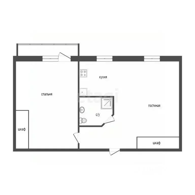 2-к кв. Красноярский край, Красноярск ул. Курчатова, 7а (45.3 м) - Фото 2