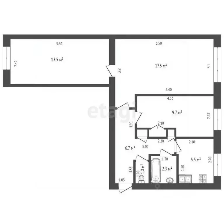 3-к кв. Вологодская область, Харовск Южная ул., 2 (57.1 м) - Фото 1