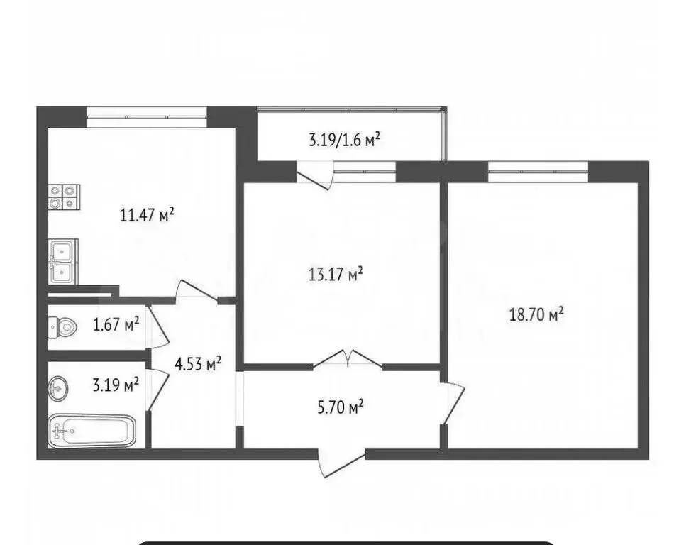 2-комнатная квартира: Оренбург, улица Фронтовиков, 8/1 (58.1 м) - Фото 1